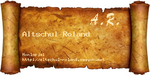 Altschul Roland névjegykártya